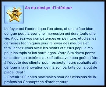 2 sims 3 ambition profession independante concepteur architecture souhait long terme as design interieur