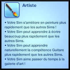 3 sims 3 ambition profession independante concepteur architecture trait caractere artiste