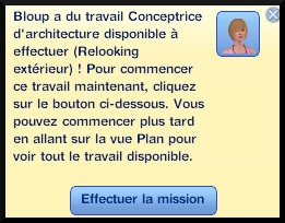 10 sims 3 ambition profession independante concepteur architecture message effectuer la mission