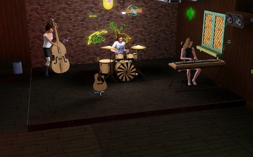 sims 3 add on acces vip musique contrebasse piano batterie groupe