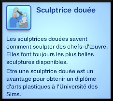 3 sims 3 ambition sculpture trait caractere sculpteur doué