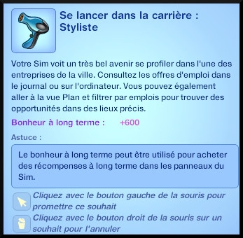 13 sims 3 ambition carriere styliste tatoueur souhait se lancer carriere