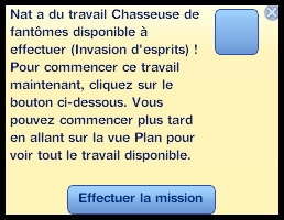 5 sims 3 ambition profession chasseur de fantomes message du travail disponible