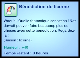 moodlet bénédiction de la licorne