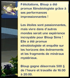 45 sims 3 en route vers le futur carriere astronome xenobiologiste