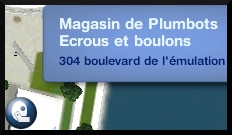 71 sims 3 en route vers le futur nouveautes magasin plumbot ecrous et boulons logo