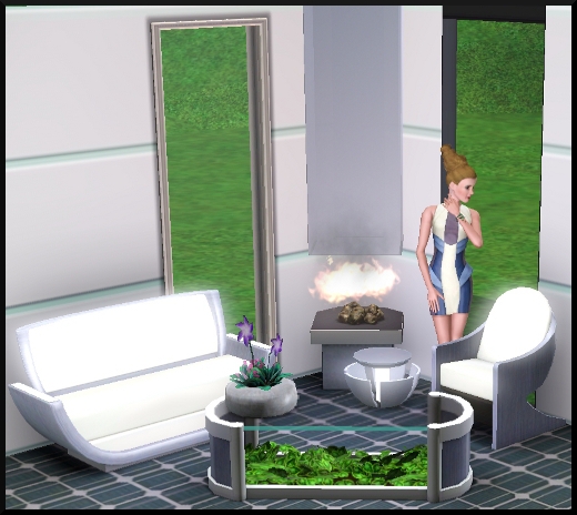 20 sims 3 en route vers le futur CAS objets cheminée fauteuil causeuse table basse