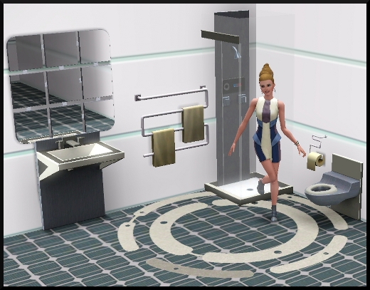 24 sims 3 en route vers le futur CAS objets evier douche toilettes tapis miroir porte serviette