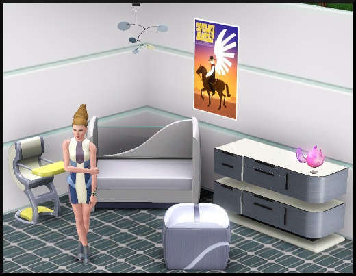 34 sims 3 en route vers le futur CAS objets chambre bambin berceau coffre à jouets commode chaise haute sprite holographique