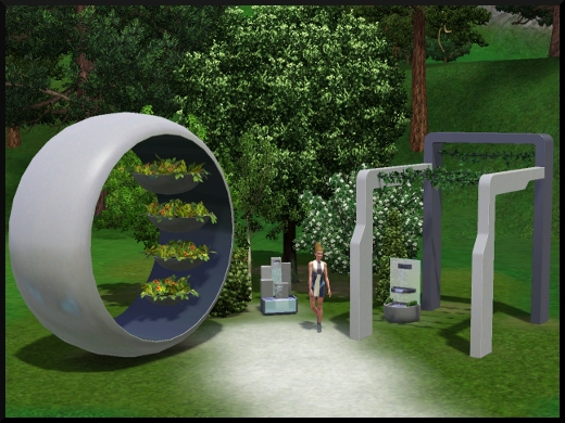 39 sims 3 en route vers le futur CAS objets plantes jardin sculpture fontaine