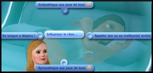 44 sims 3 en route vers le futur CAS objets lit distributeur de reve influencer