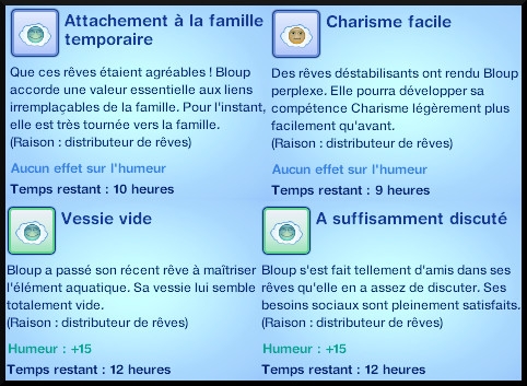 47 sims 3 en route vers le futur CAS objets lit distributeur de reve moodlets