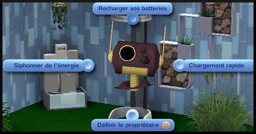 50 sims 3 en route vers le futur CAS objets station rechargement plumbot interaction