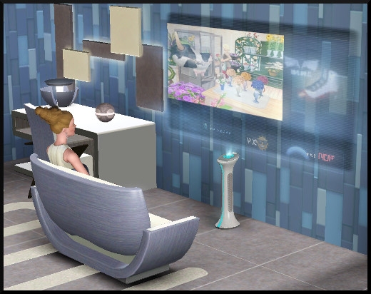 62 sims 3 en route vers le futur CAS objets télévision holographique