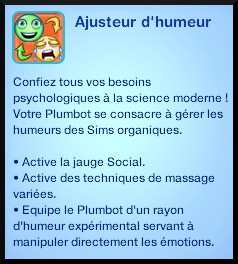 23 sims 3 en route vers le futur plumbot puce ajusteur d'humeur