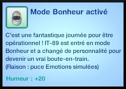 48 sims 3 en route vers le futur plumbot emotion simulee mode bonheur active moodlet