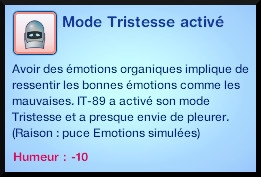 50 sims 3 en route vers le futur plumbot mode tristesse active moodlet