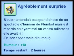 74 sims 3 en route vers le futur plumbot sens de l'humour moodlet spectacle agreablement surpris