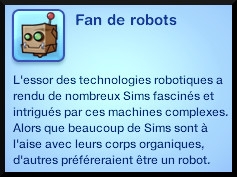 3 sims 3 en route vers le futur competition robot carriere stade robot trait caractere fan robot