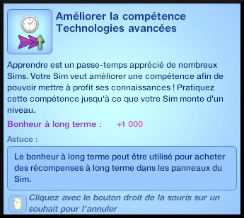 2 sims 3 en route vers le futur competence technologies avancees souhait divers