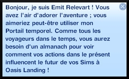 3 sims 3 en route vers le futur voyager dans le futur message emit voyageur temps