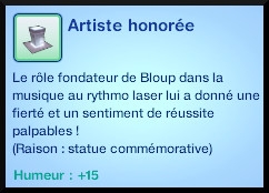 113 sims 3 en route vers le futur voyager dans le futur statue commémorative artiste illustre rythmo laser moodlet