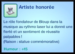 113 sims 3 en route vers le futur voyager dans le futur statue commémorative artiste illustre rythmo laser moodlet