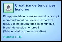 117 sims 3 en route vers le futur voyager dans le futur statue commémorative créateur de tendance socle vetement moodlet