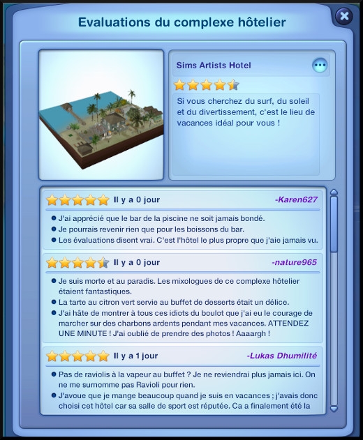 sims 3 add on ile de reve complexes hoteliers