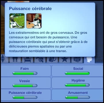 Sims 3 Saisons Extra-terrestres puissance cérébrale