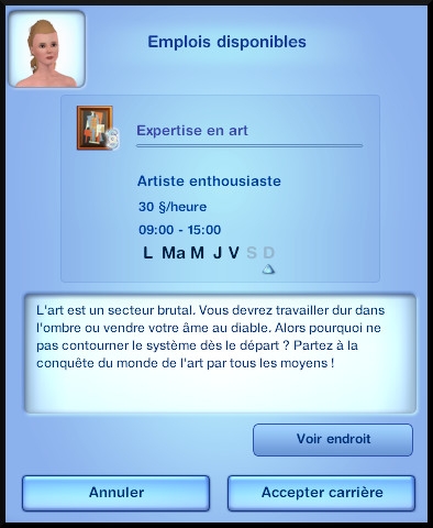 3  sims 3 universite carriere agent sportif concepteur jeux video expert art opportunite expertise