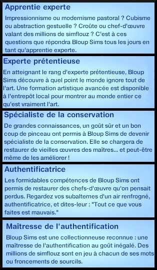 10  sims 3 universite carriere agent sportif concepteur jeux video expert art apprenti expert pretentieux specialiste conservation authentificateur maitre authentification