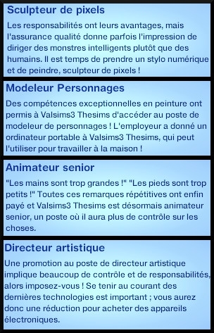 21 sims 3 universite carriere agent sportif concepteur jeux video expert art sculpteur pixels modeleur personnages animateur senior directeur artistique