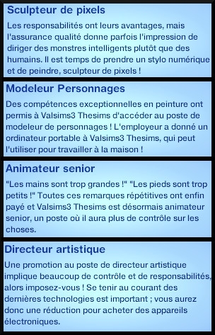 21 sims 3 universite carriere agent sportif concepteur jeux video expert art sculpteur pixels modeleur personnages animateur senior directeur artistique