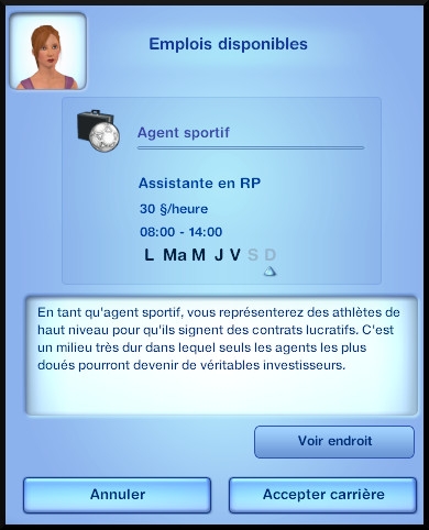 29 sims 3 universite carriere agent sportif concepteur jeux video expert art opportunite emploi agent sportif