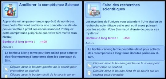 6 sims 3 universite competence science souhaits divers