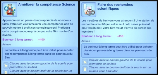 6 sims 3 universite competence science souhaits divers