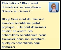 27 sims 3 universite competence science niveau 2 message