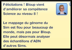 47 sims 3 universite competence science message niveau 8