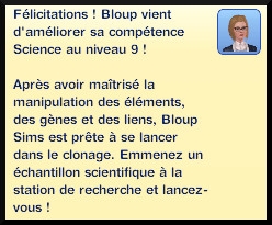 53 sims 3 universite competence science message niveau 9