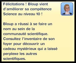 57 sims 3 universite competence science message niveau 10