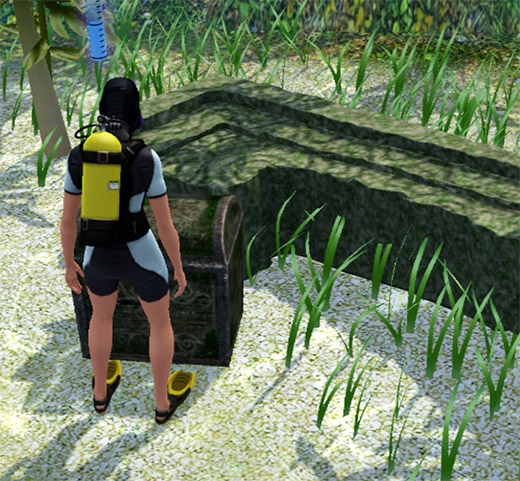 Sims 3 Île de rêve plongée coffre