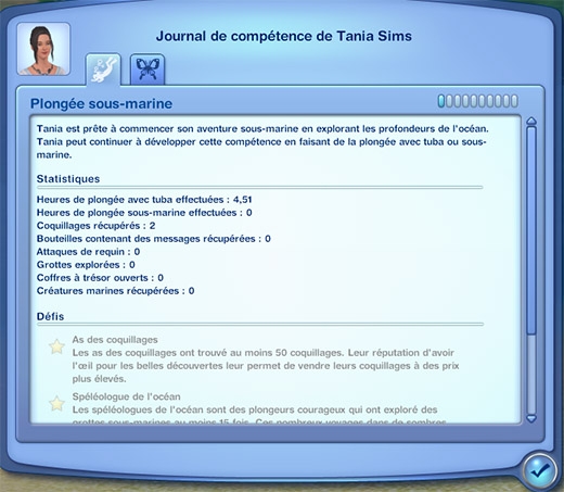 Sims 3 Île de rêve compétence plongée sous-marine