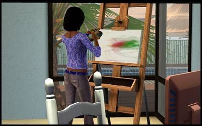 lucky palms monde sims 3 darleen matlapin peinture tableau loisirs