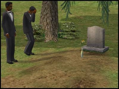 montsimpa sims 2 famille dourève darren dirk darlène mort tombe pleurs tristesse