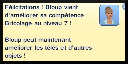 8 sims 3 competence bricolage message niveau 7