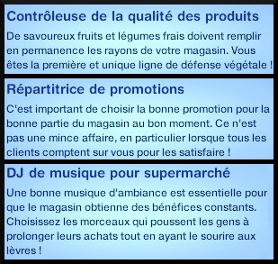 15 sims 3 carriere mi temps employe epicerie controleur qualite produits repartiteur promotions dj musique supermarche