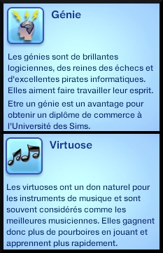 3 sims 3 competence guitare carriere musicale trait caractere virtuose genie