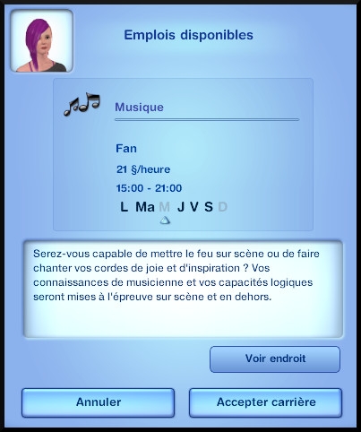 5 sims 3 competence guitare carriere musicale opportunite emploi