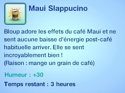 Sims 3 compétence jardinage moodlet slapuccino graine café